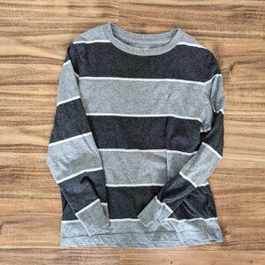 Boys Old Navy Long Sleeve Gray Striped Shirt - Size S (6/7)